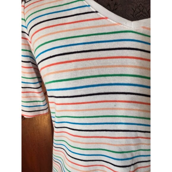 Talbots Petite Striped Cotton Tee Shirt Size P - Picture 2 of 6